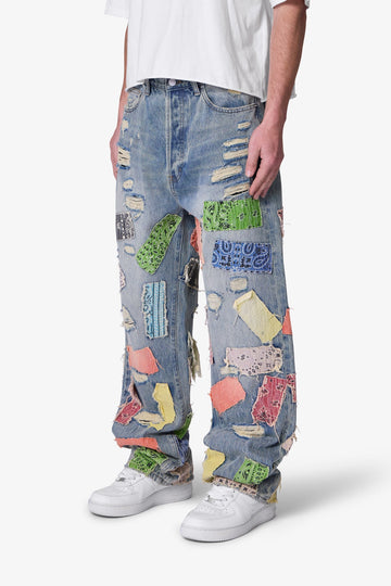 Ultra Baggy Bandana Patch Denim - Blue/Multi