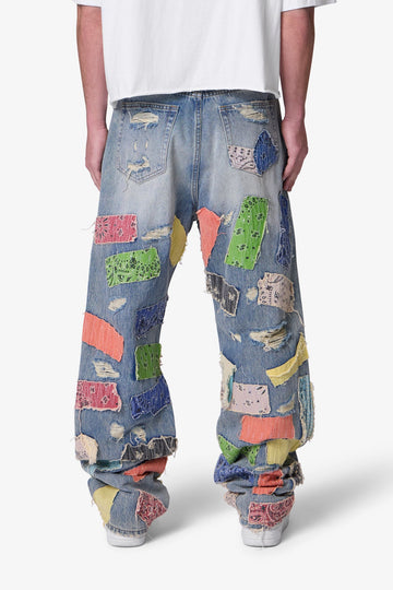 Ultra Baggy Bandana Patch Denim - Blue/Multi
