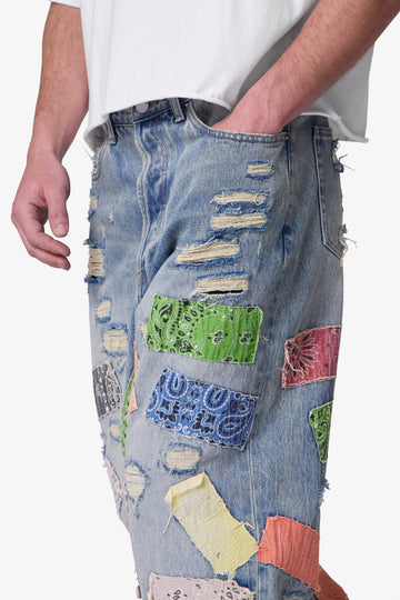 Ultra Baggy Bandana Patch Denim - Blue/Multi