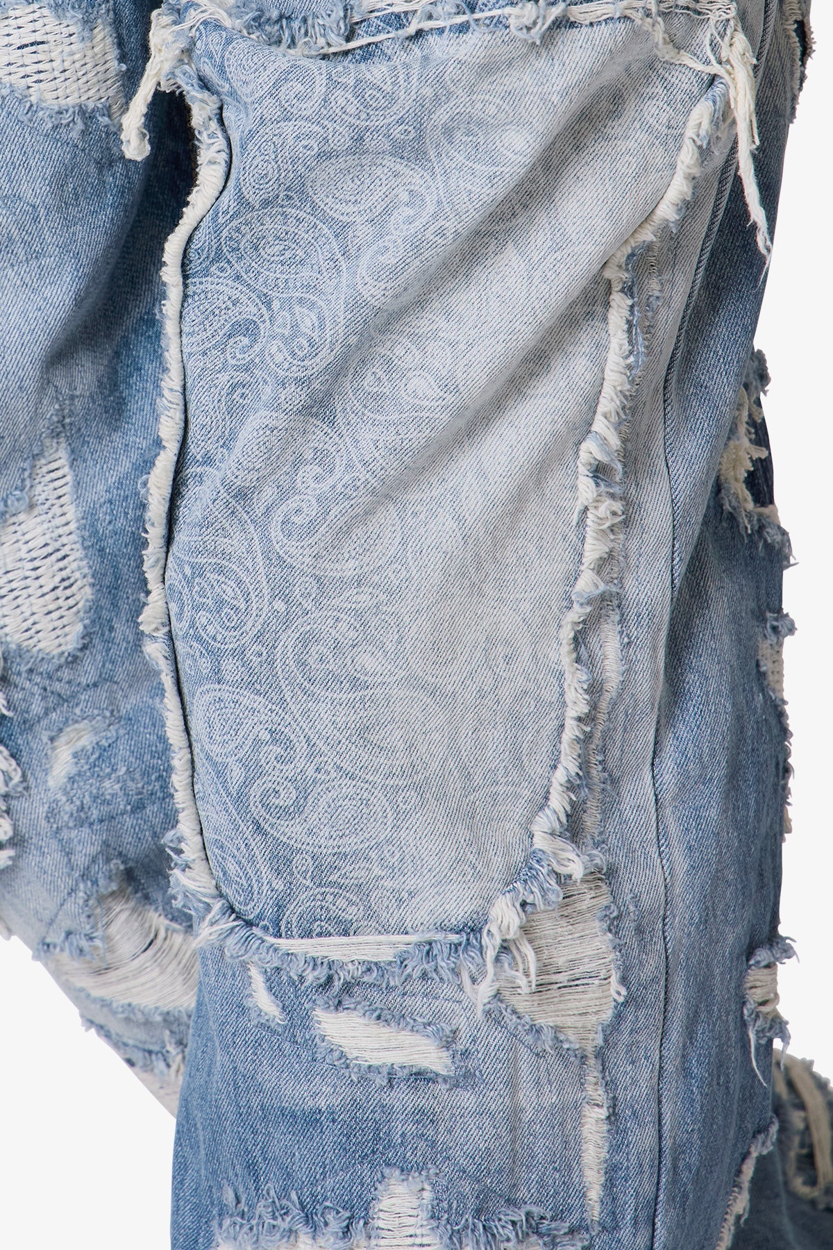 Ultra Baggy Better Repaired Denim - Light Blue | mnml