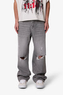 Ultra Baggy Blowout Denim - Washed Grey
