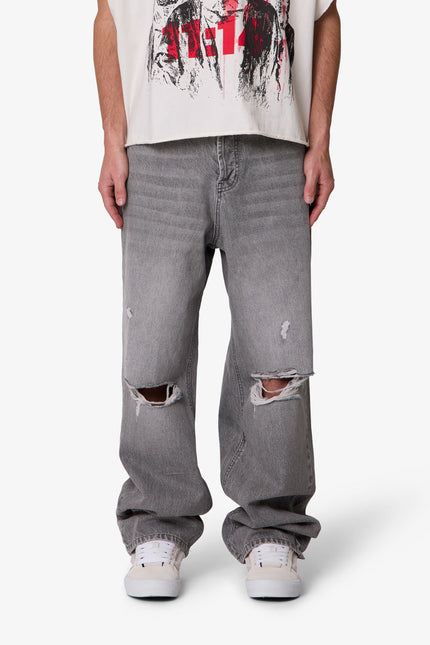 Ultra Baggy Blowout Denim - Washed Grey
