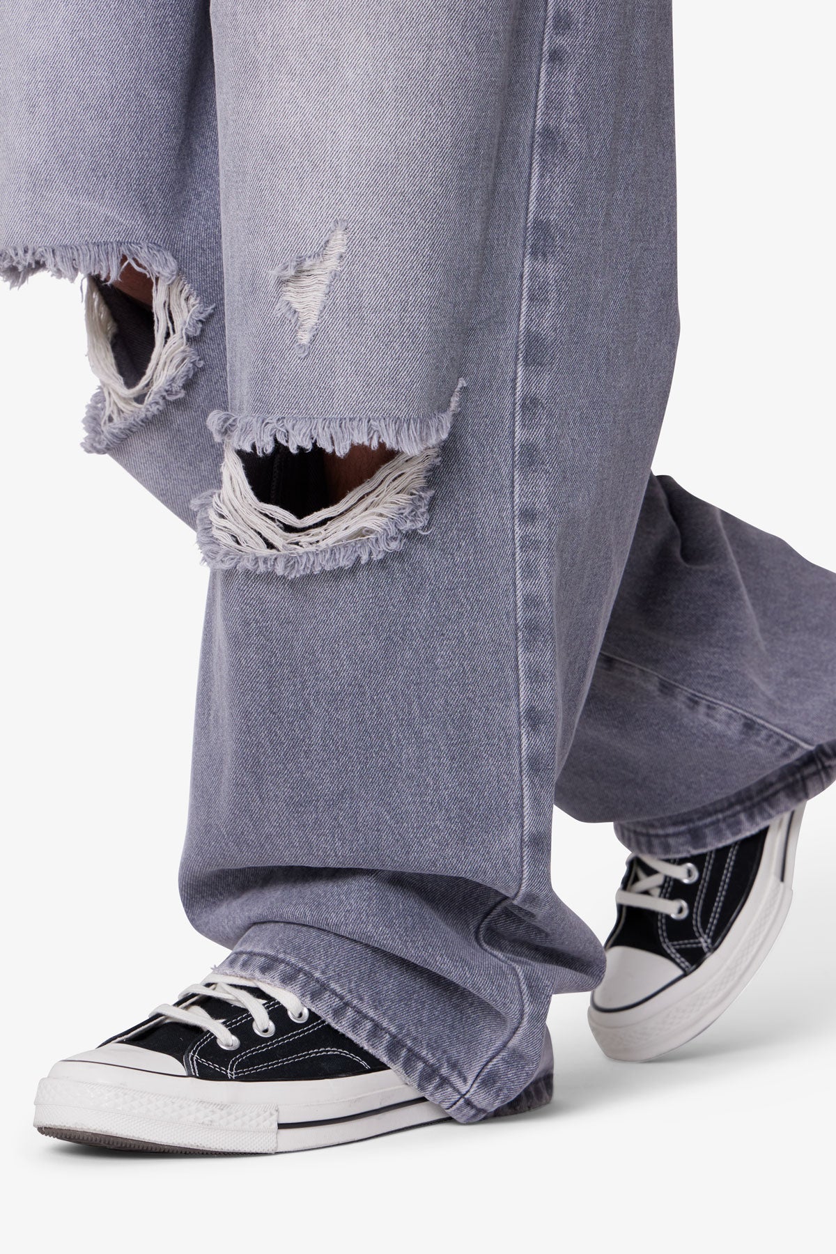 Baggy Blowout Denim - Washed Grey | mnml | shop now