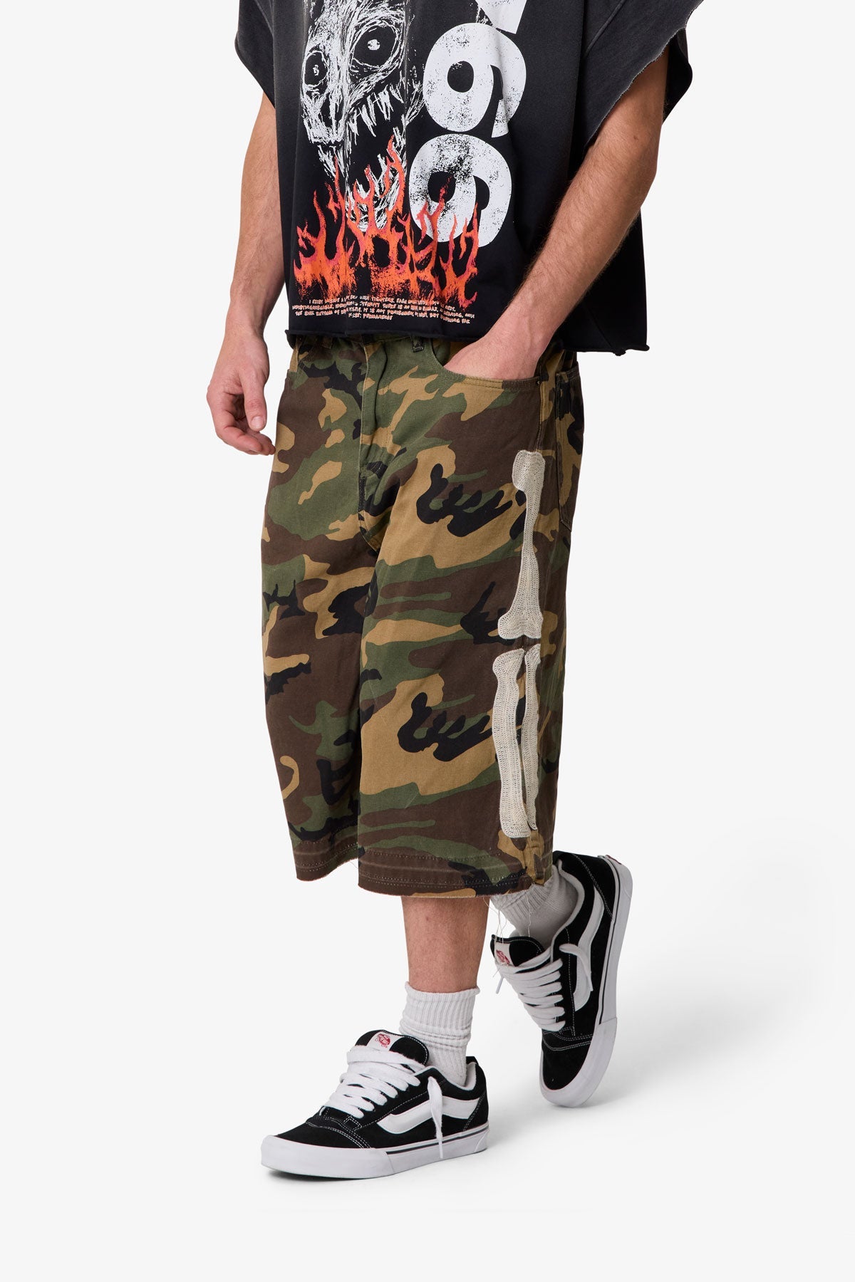 Ultra Baggy Bone Shorts - Camo | mnml