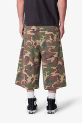 Ultra Baggy Camo Twill Shorts - Woodland Camo