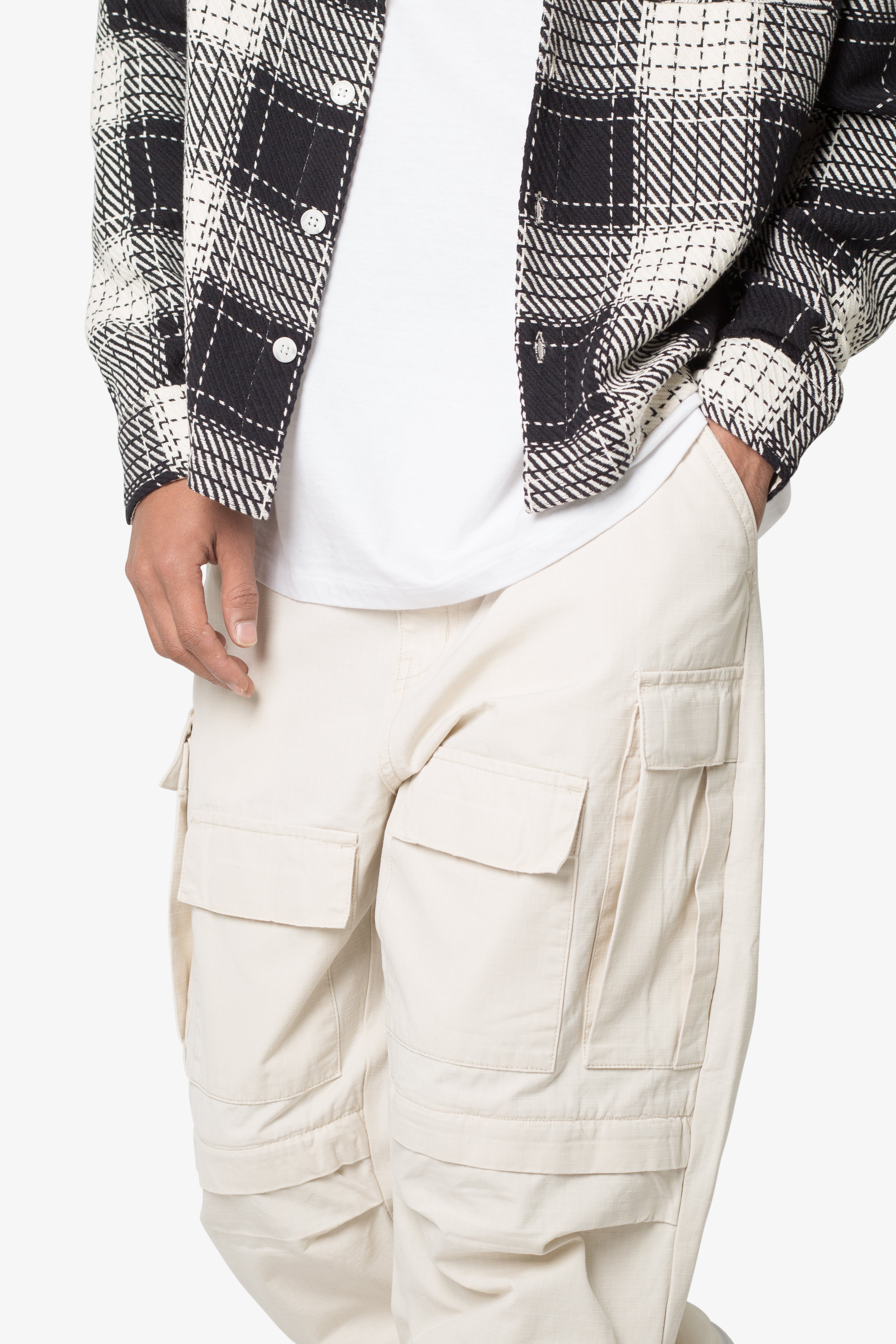 Ultra Baggy Cargo Pants - Off White