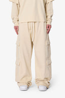 Ultra Baggy Cargo Sweatpants - Off White