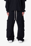 Ultra Baggy Cargo Sweatpants - Vintage Black