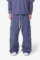 Ultra Baggy Cargo Sweatpants - Washed Navy
