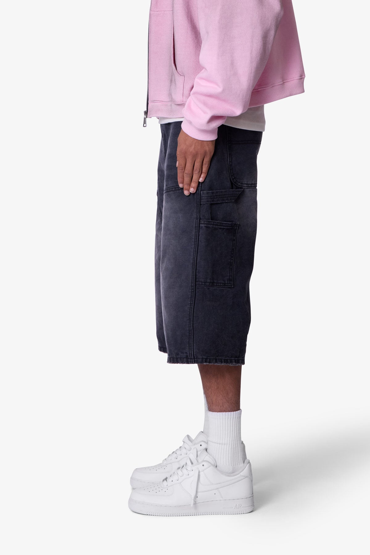 Ultra Baggy Carpenter Shorts - Washed Black | mnml