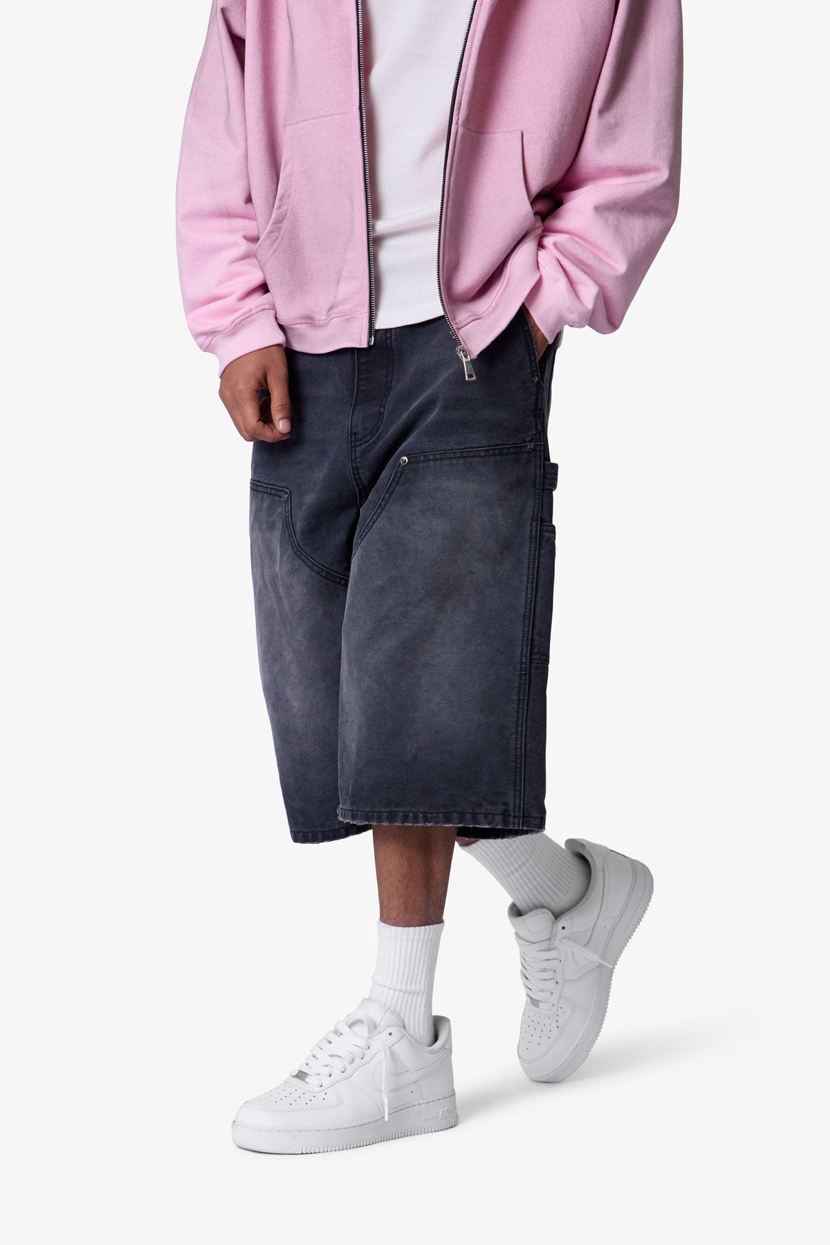 Ultra Baggy Carpenter Shorts - Washed Black | mnml