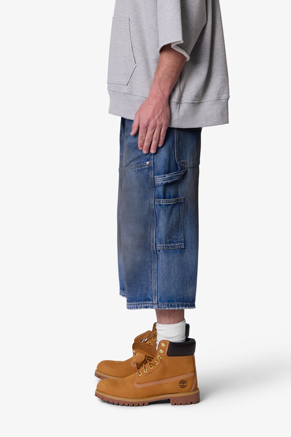 Ultra Baggy Carpenter Shorts - Washed Blue | mnml