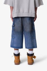 Ultra Baggy Carpenter Shorts - Washed Blue