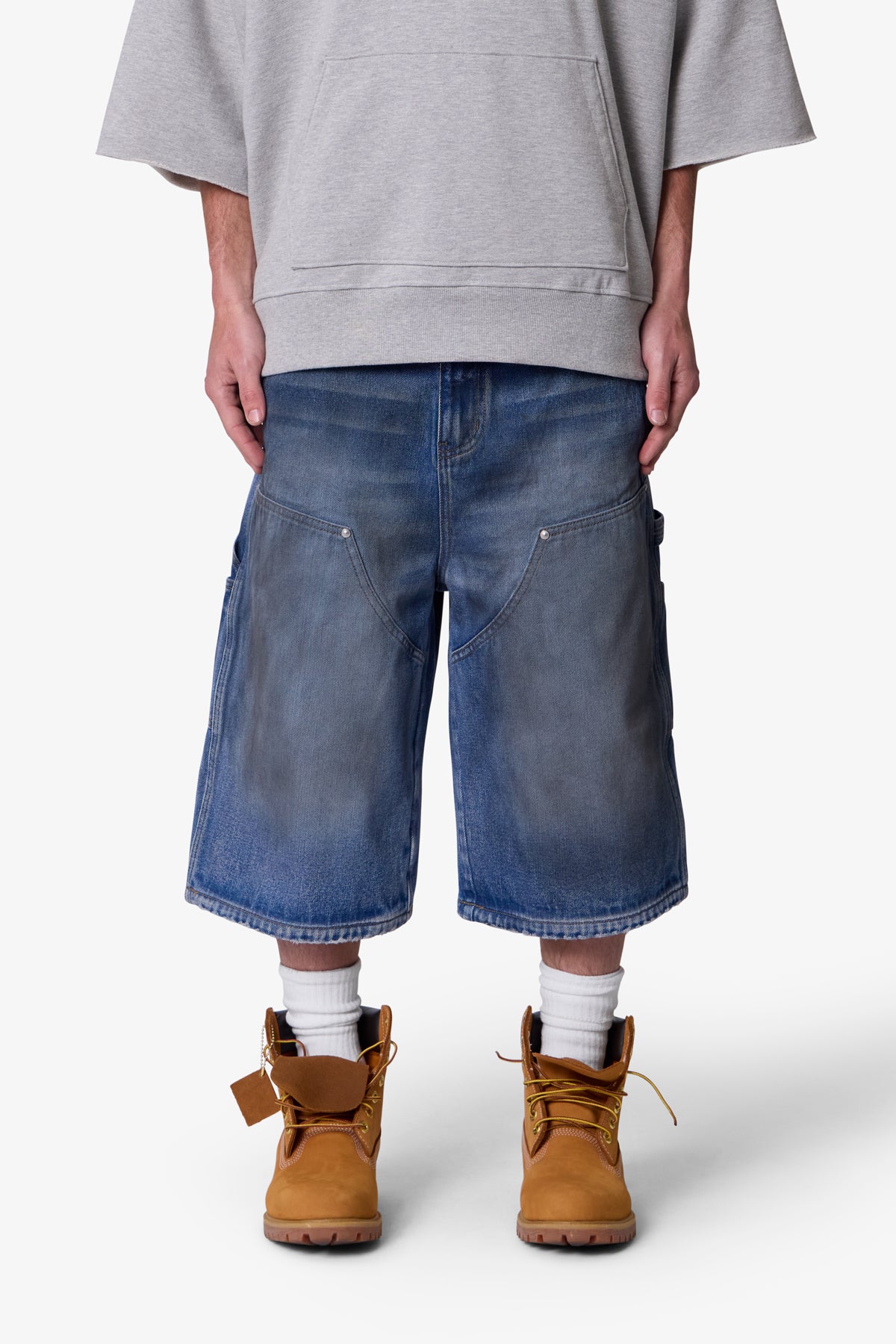 Ultra Baggy Carpenter Shorts - Washed Blue | mnml