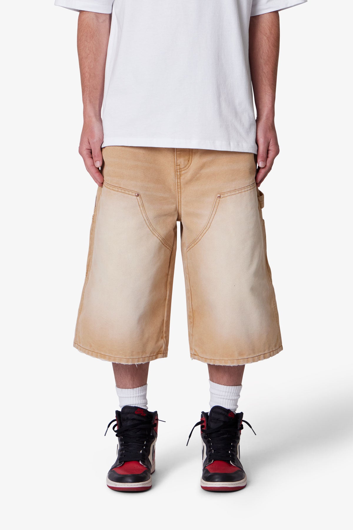 Ultra Baggy Carpenter Shorts - Washed Tan | mnml | shop now