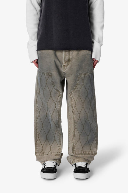 Ultra Baggy Chainlink Double Knee Pants - Khaki