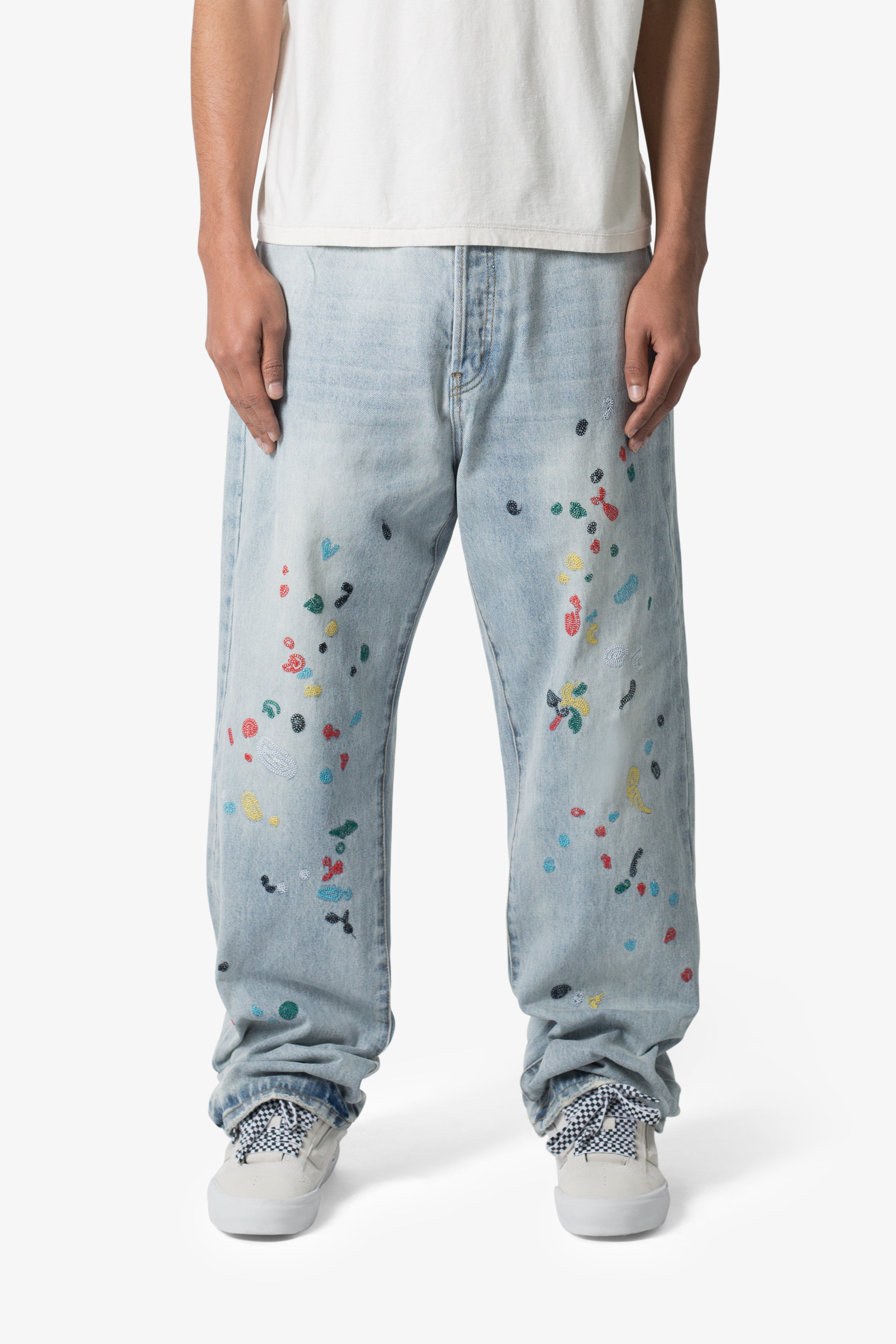 パンツ SUGARHILL SPLATTER DENIM PANTS 1 GALAXY JEANS (GREEN/PINK PAINT) – Sugarhill