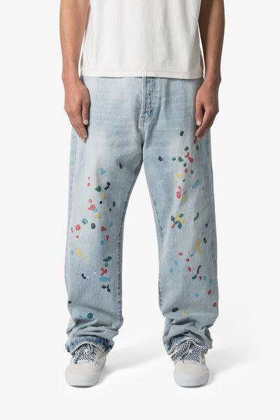 Ultra Baggy Chainstitch Denim - Light Blue | mnml