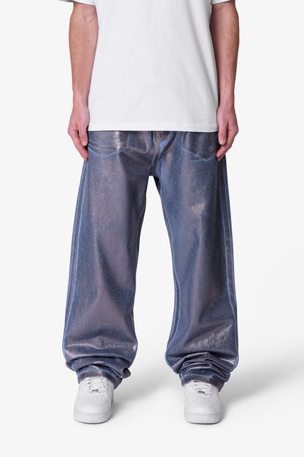 Ultra Baggy Chrome Sprayed Denim - Blue/Silver