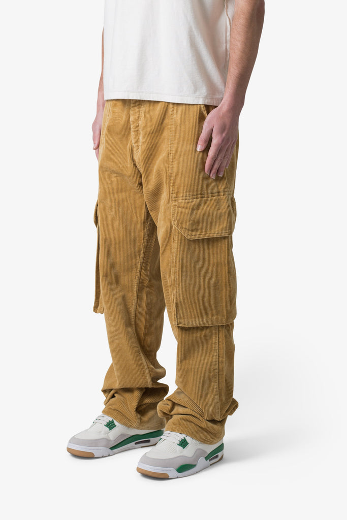 Corduroy Cargo Pants - Khaki | mnml | shop now