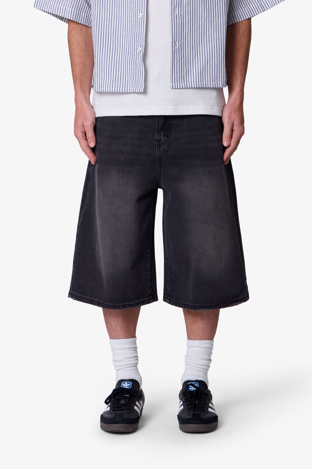 MNML ミニマル｜BAGGY ZIPPER DENIM SHORTS デニムショーツ Baggy Zipper Denim Shorts - Black | mnml | shop now