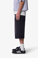 Ultra Baggy Denim Shorts - Black