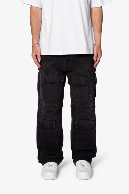 Ultra Baggy Dirty Rain Cargo Denim - Black