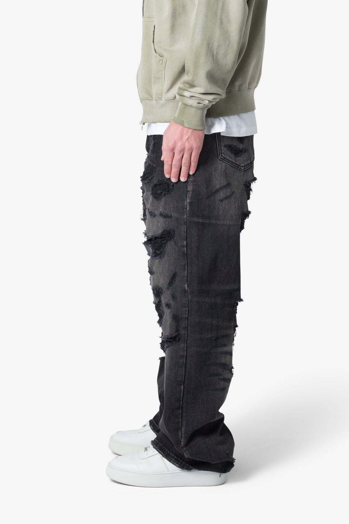 Ultra Baggy Distressed Denim - Vintage Black | mnml