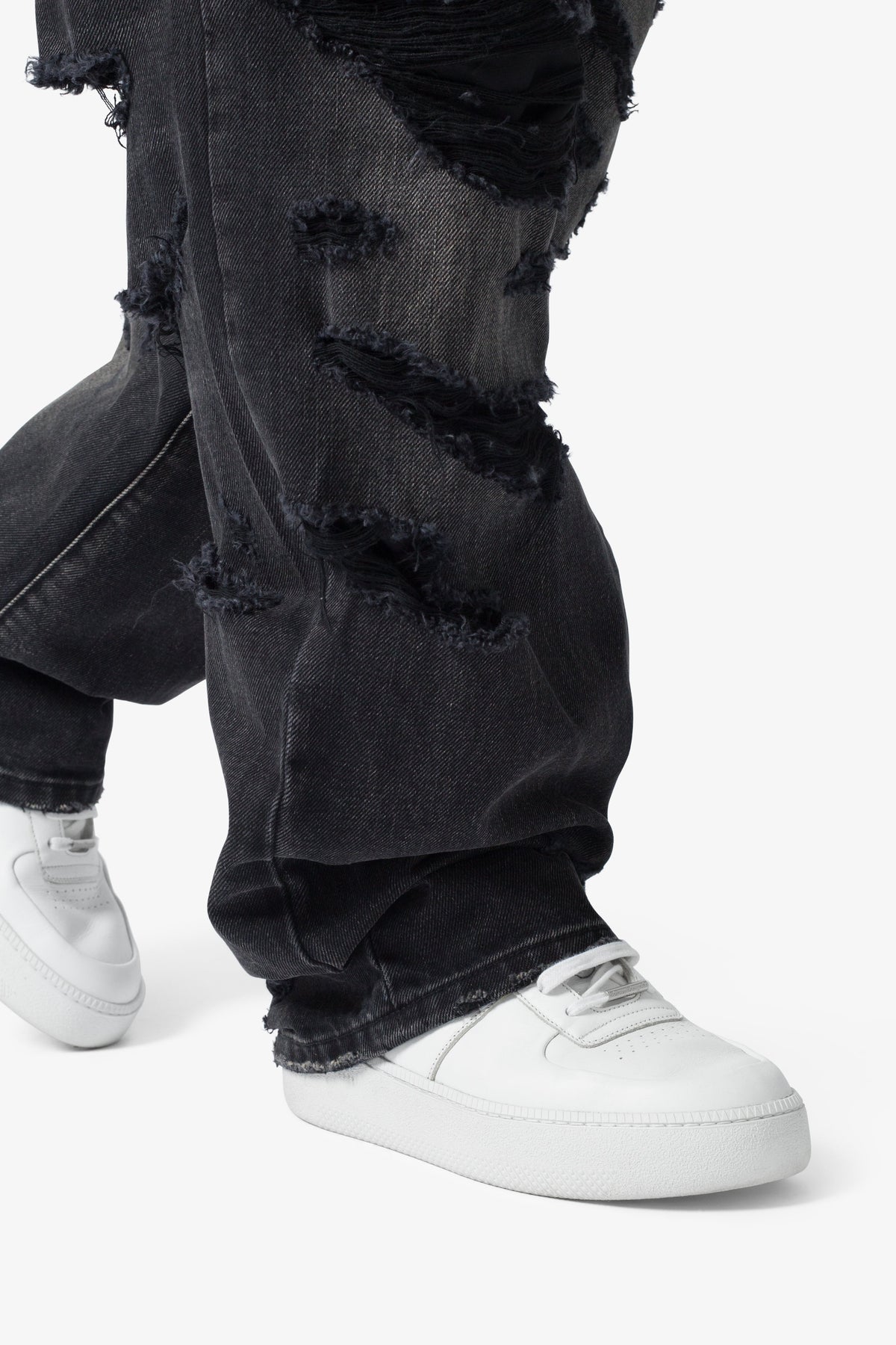 Ultra Baggy Distressed Denim - Vintage Black | mnml