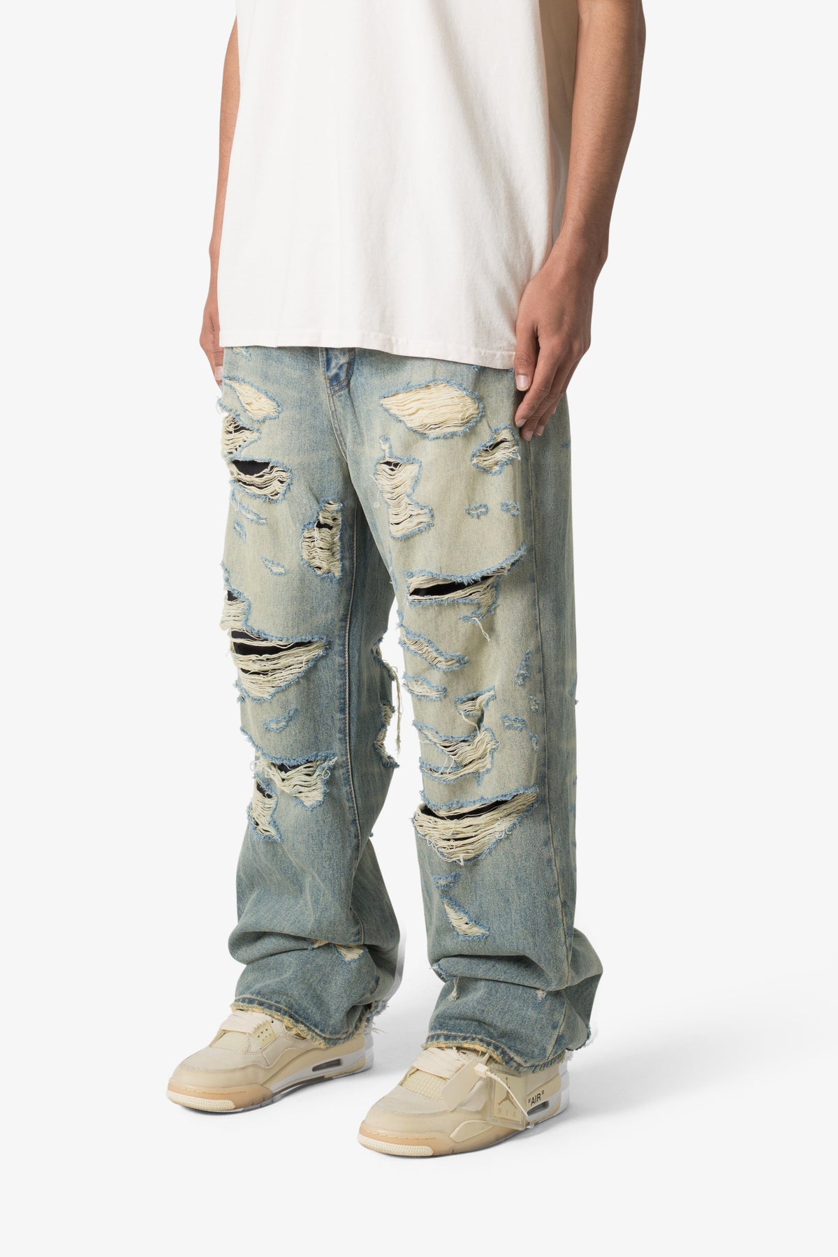 Ultra Baggy Distressed Denim - Vintage Blue | mnml