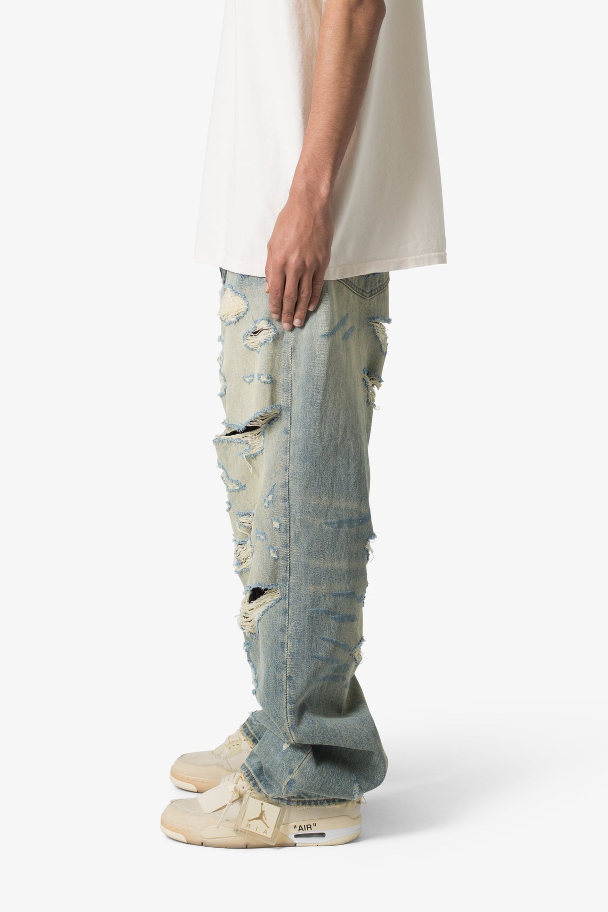 Ultra Baggy Distressed Denim - Vintage Blue | mnml