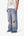Ultra Baggy Distressed Zipper Denim - Vintage Blue