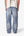 Ultra Baggy Distressed Zipper Denim - Vintage Blue
