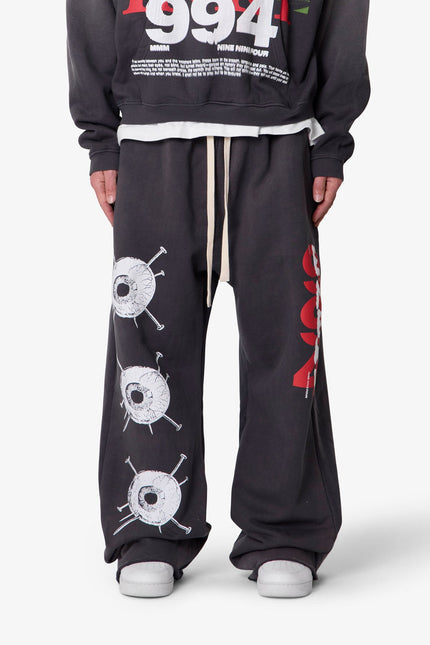 Ultra Baggy Enemy Sweatpants - Washed Black