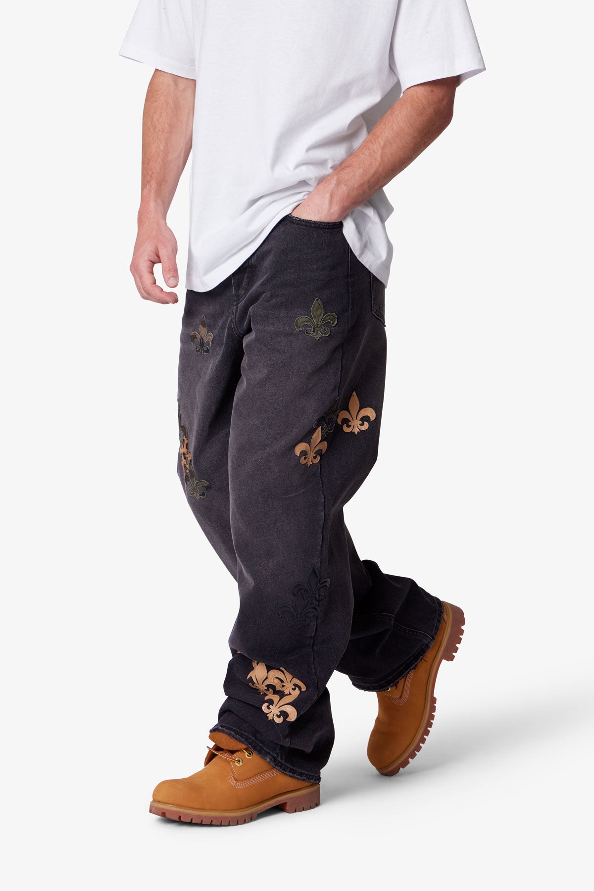 Ultra Baggy Fleur Denim - Black | mnml