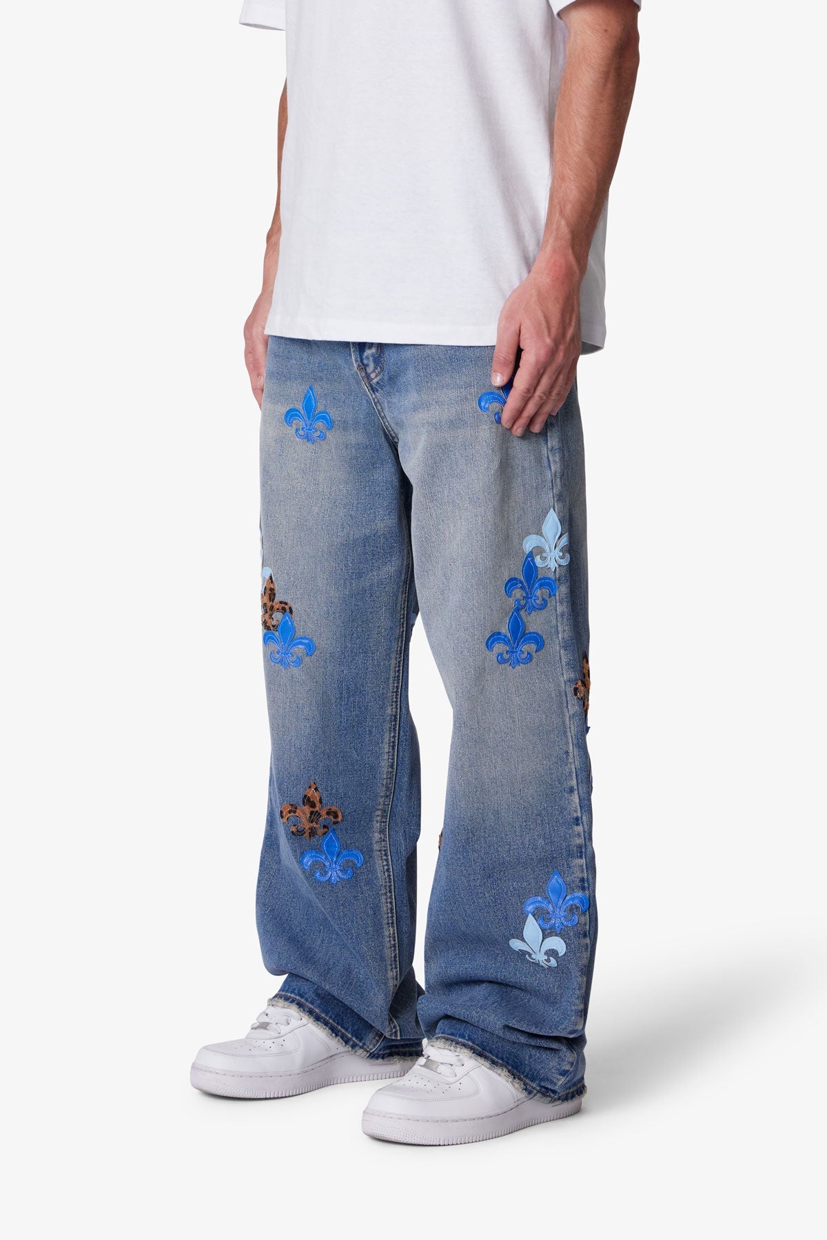 パンツ LGB HOTPT MJ BLK PEARL STUDS Ultra-Baggy-Fleur-Denim-Blue-3