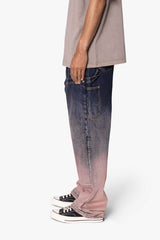 Ultra Baggy Gradient Double Knee Denim - Blue/Pink
