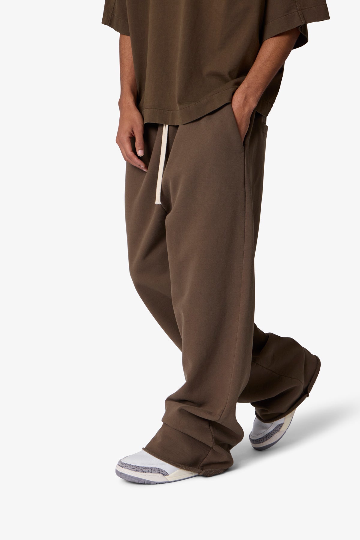 Ultra Baggy Heavy Fleece Sweatpants - Off White | mnml