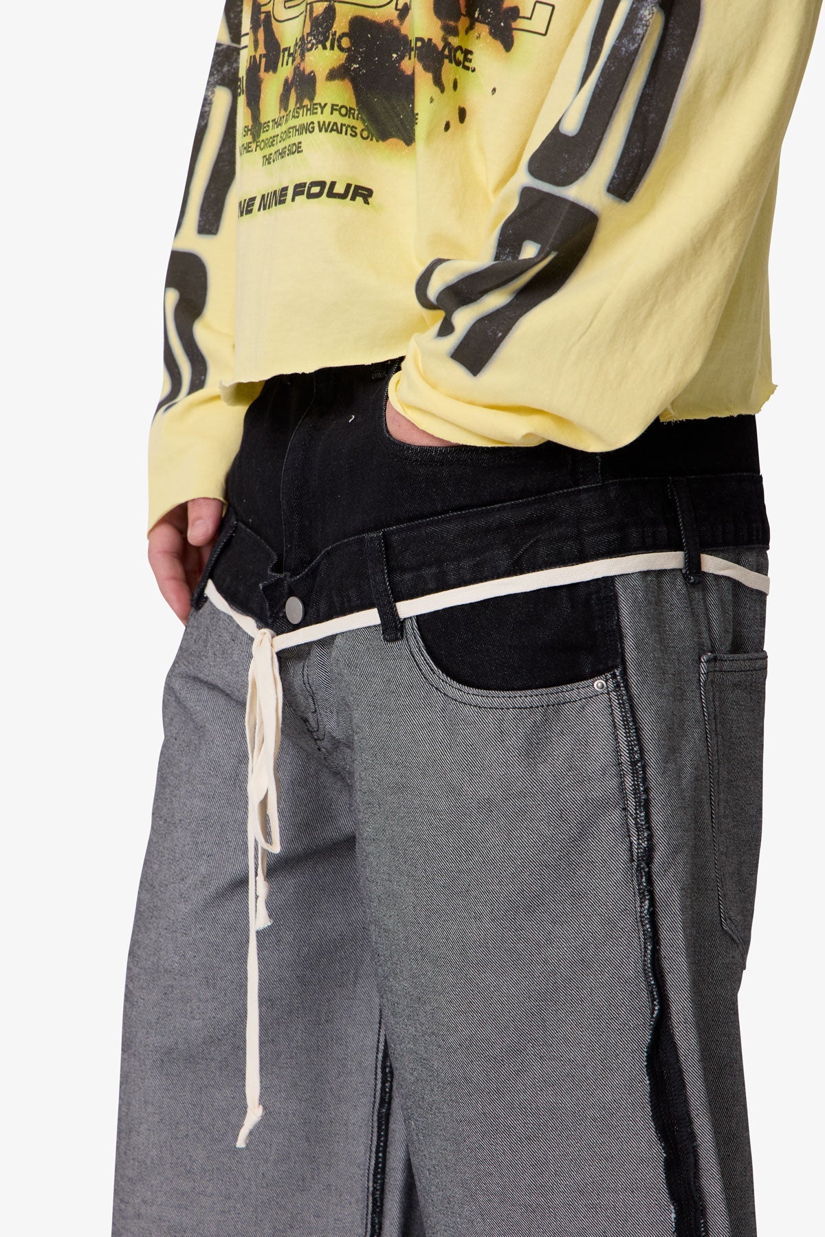 Ultra Baggy Inside Out Denim Shorts - Black | mnml