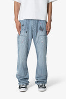 Pantalones de carpintero de jacquard ultra holgados - Gris
