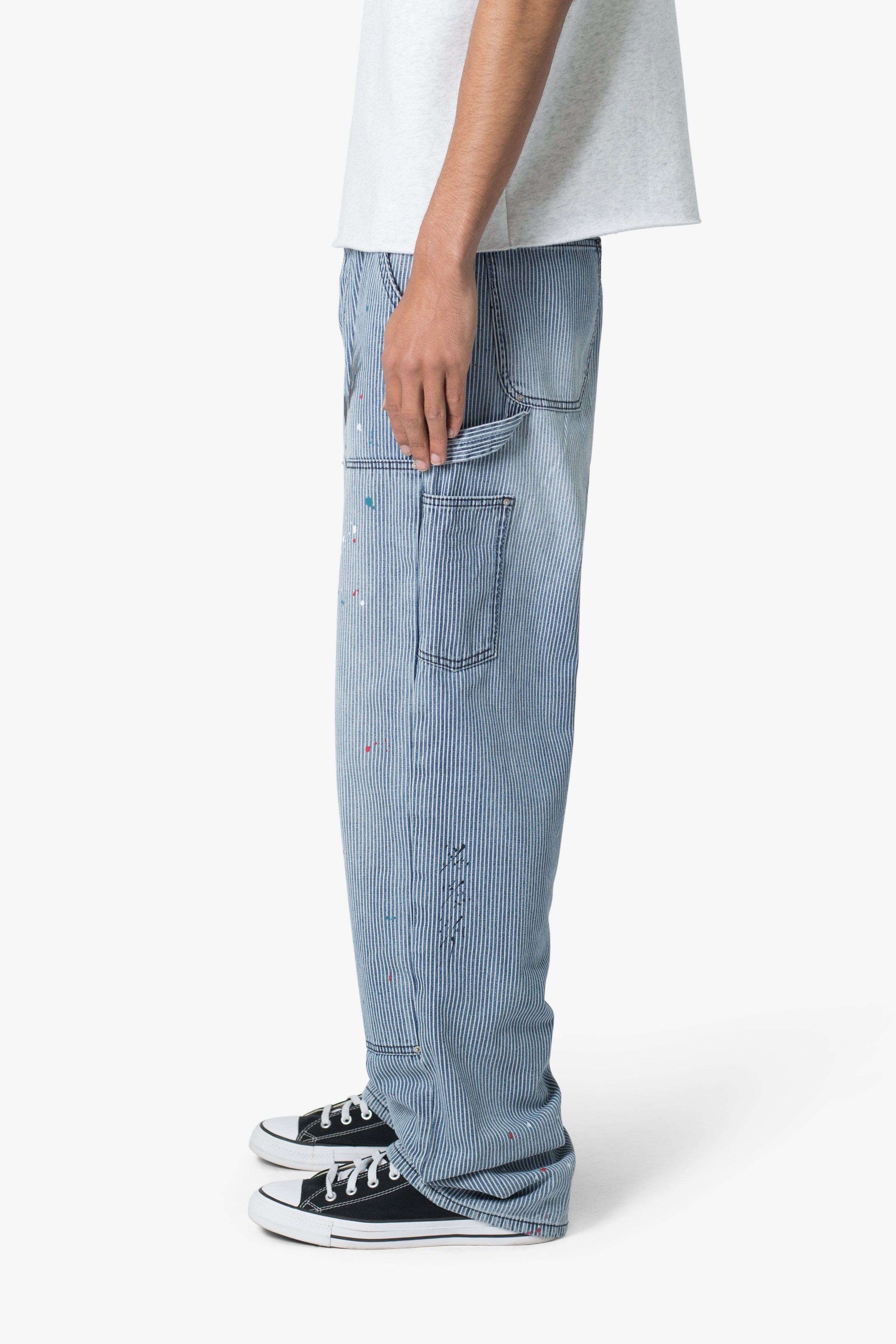 Ultra Baggy Jacquard Carpenter Pants - Grey | mnml | shop now