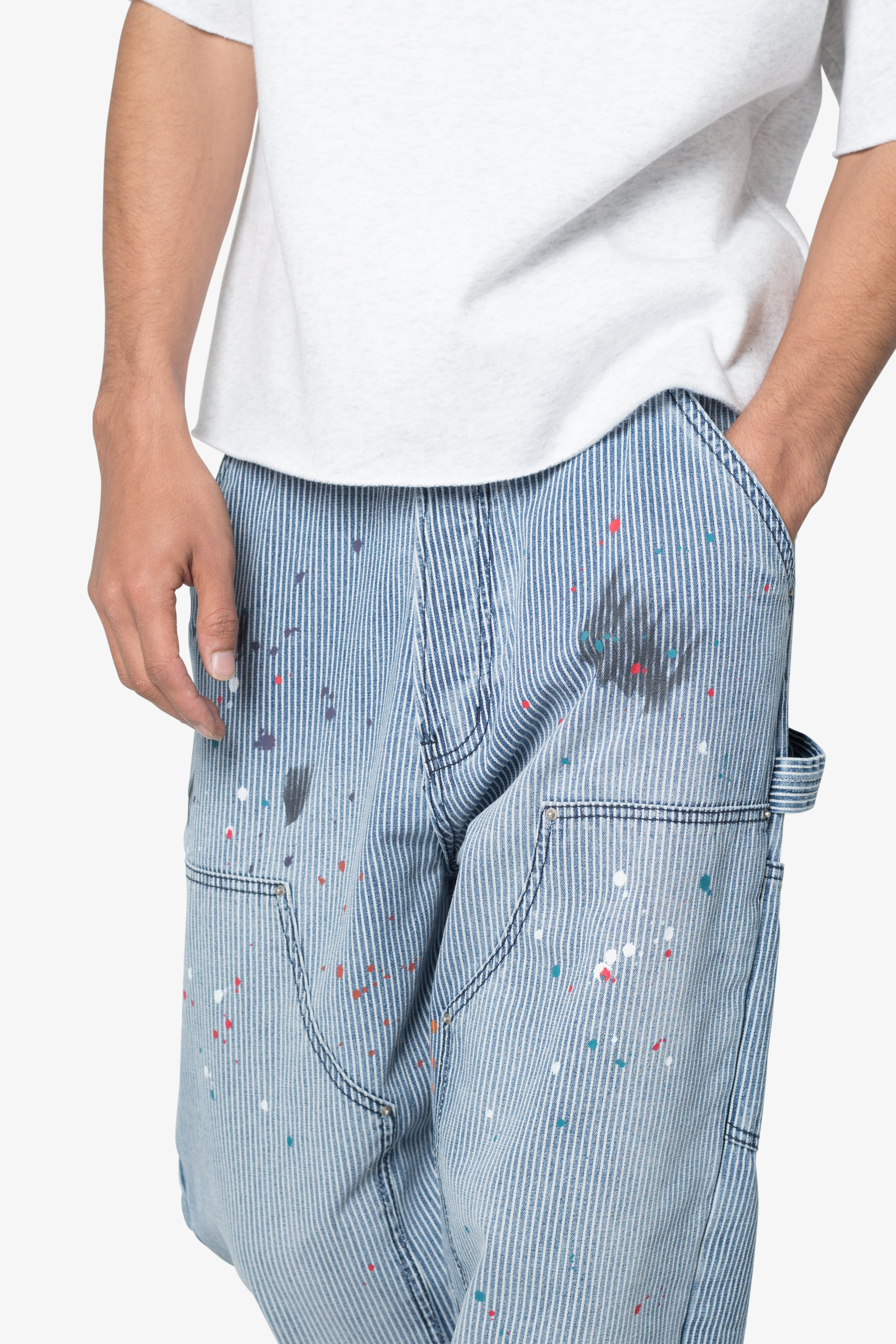 Ultra Baggy Jacquard Carpenter Pants - Grey | mnml | shop now