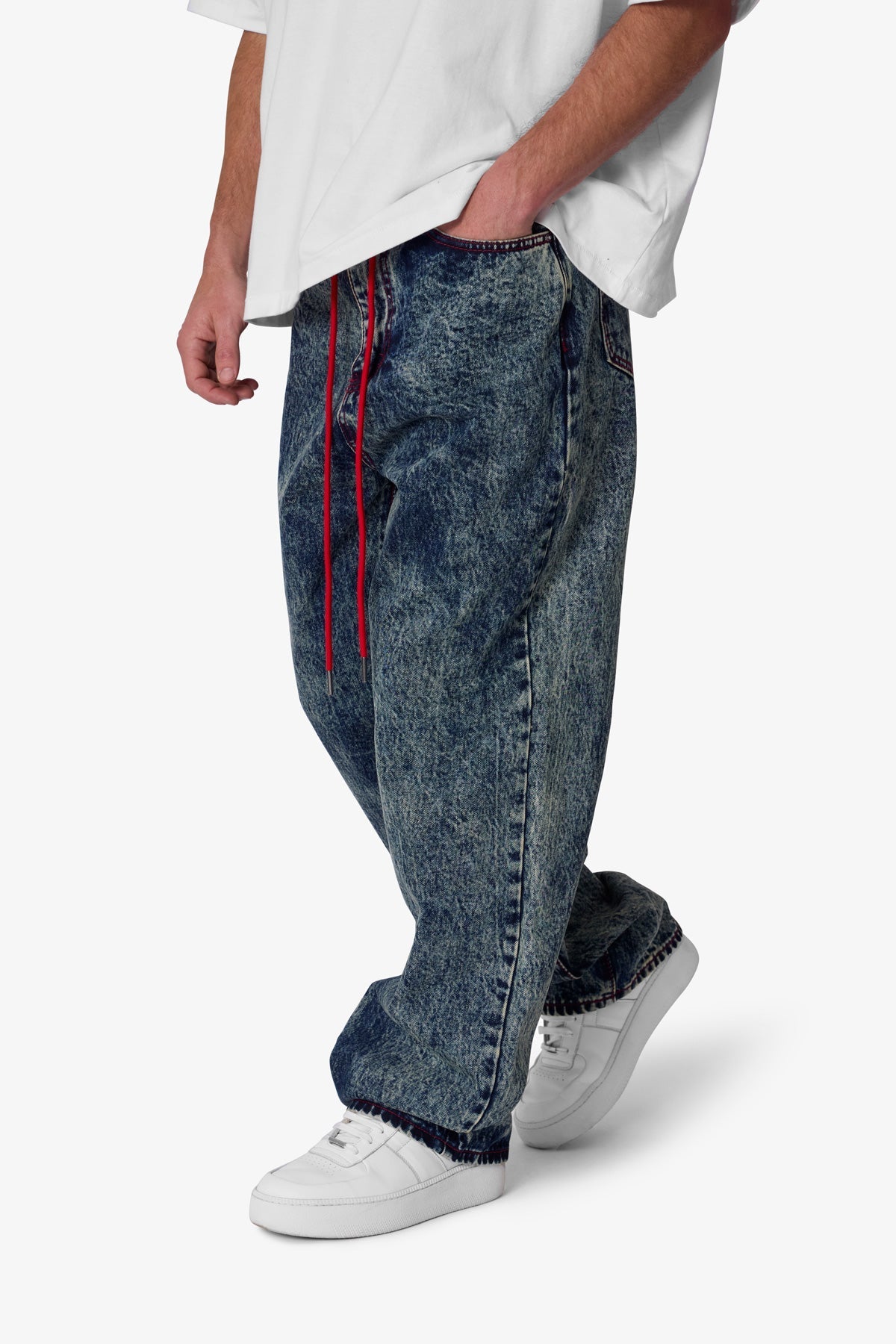 V714 Lace Band Denim - Blue | mnml