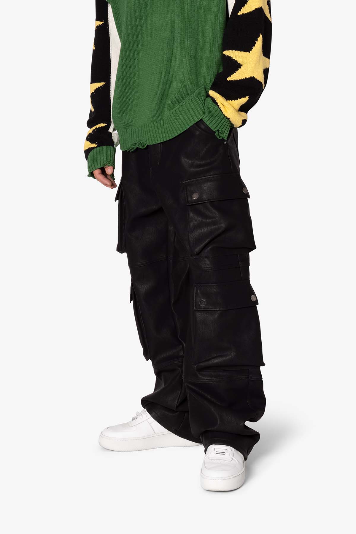 BAGGY LEATHER CARGO PANTS / BLACK｜LAST NEST Official Online