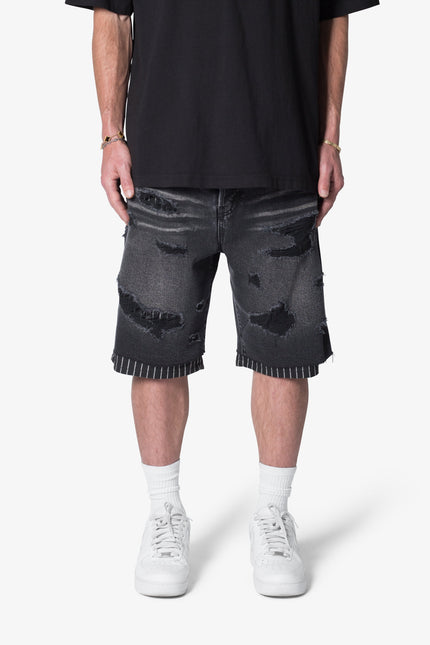 Ultra Baggy Lined Denim Shorts - Washed Black