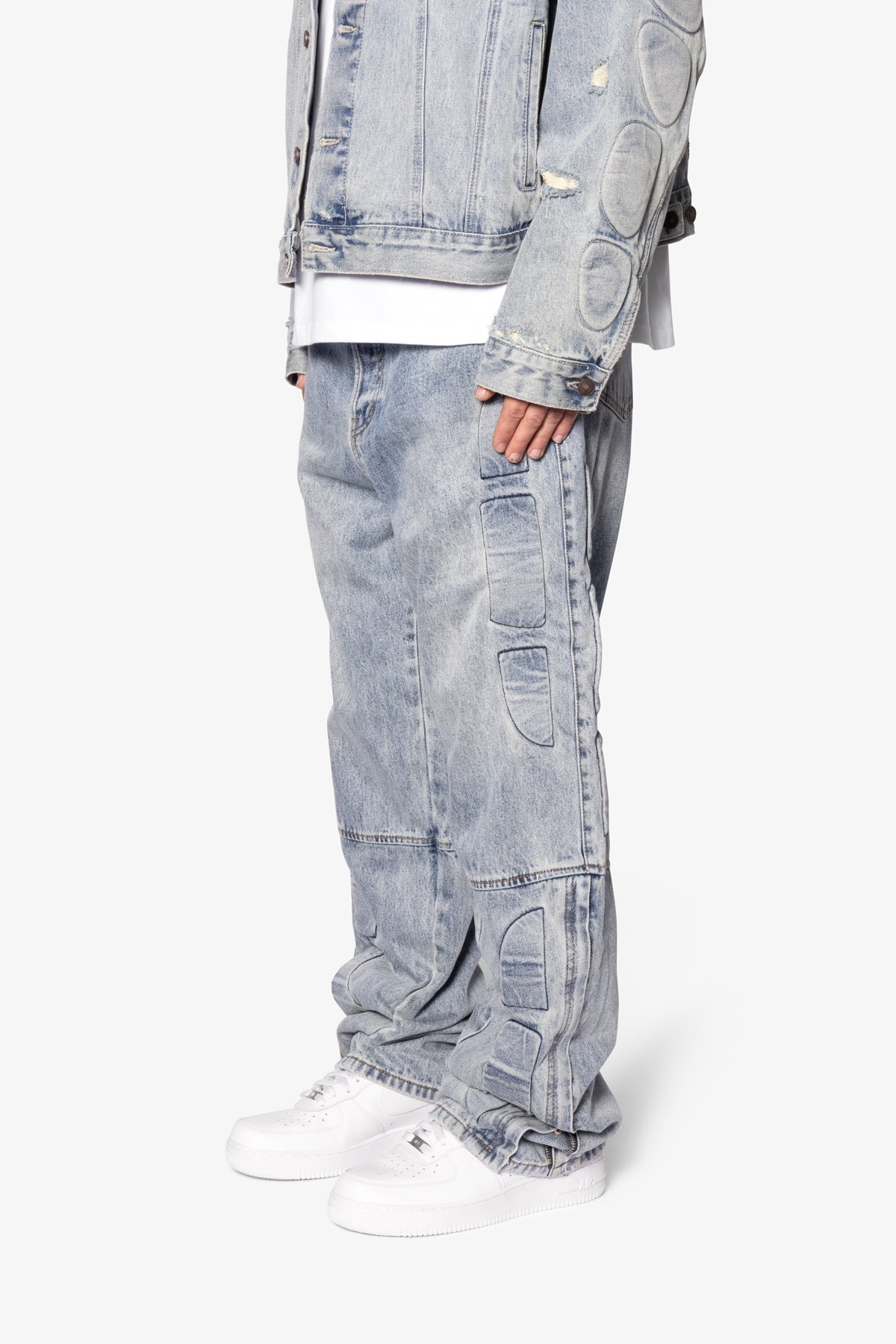 Ultra Baggy Moto Denim - Blue | mnml