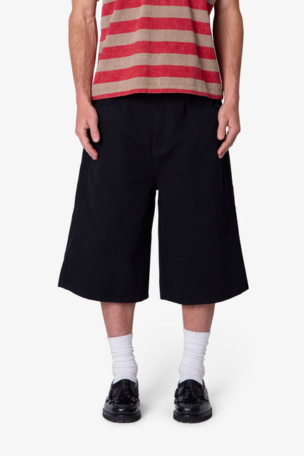 Ultra Baggy Paneled Chino Shorts - Black