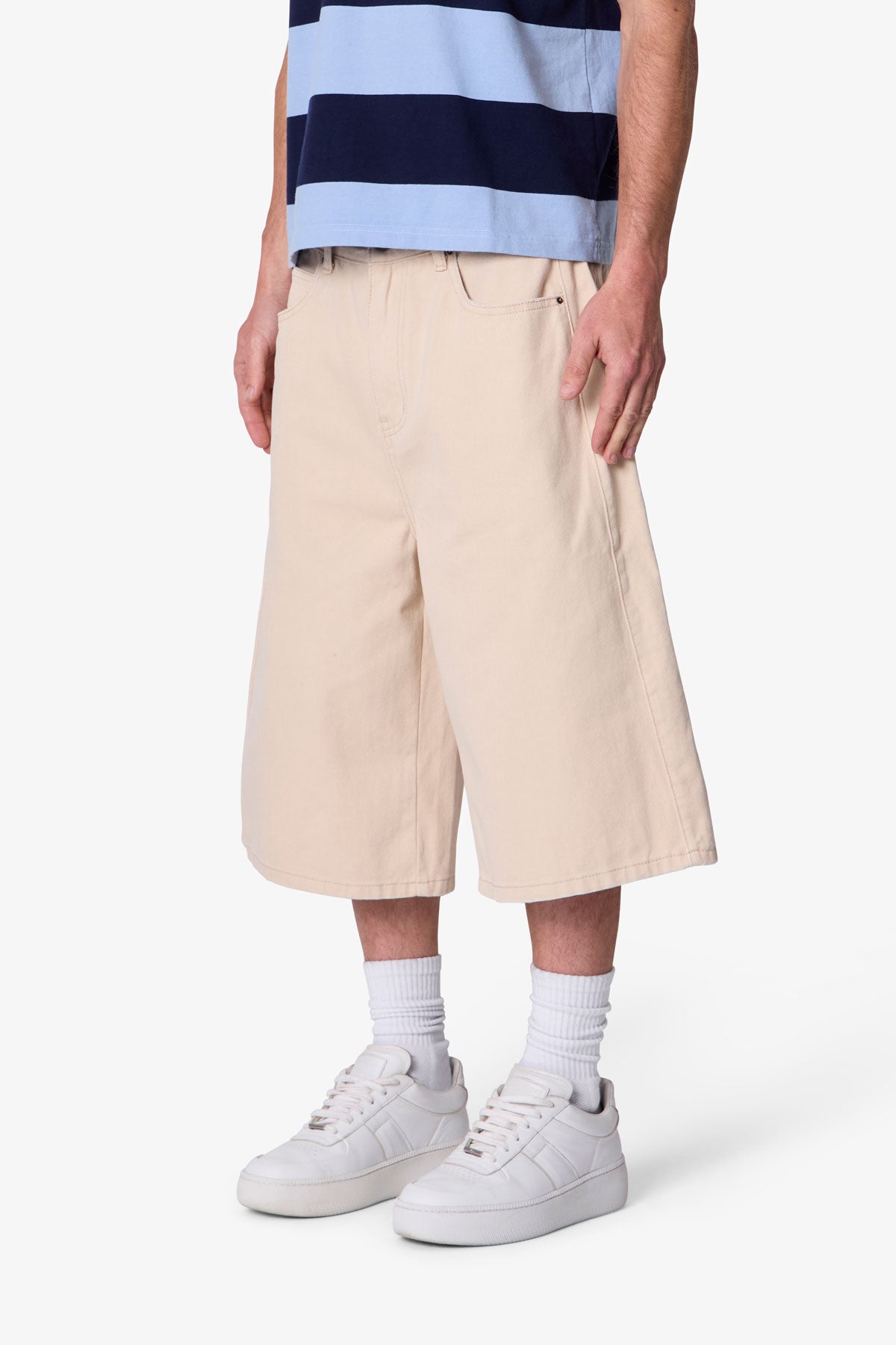 Ultra Baggy Paneled Chino Shorts - Khaki | mnml