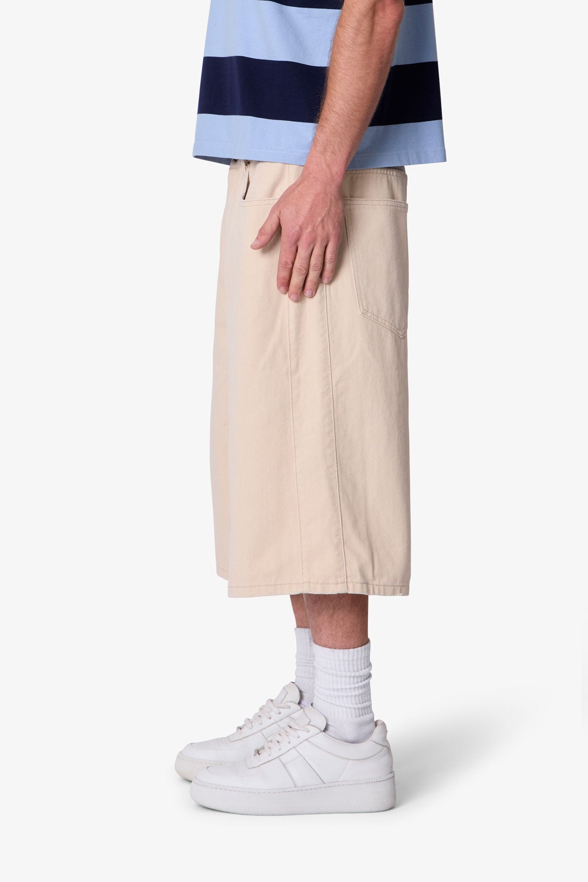 Ultra Baggy Paneled Chino Shorts - Khaki | mnml