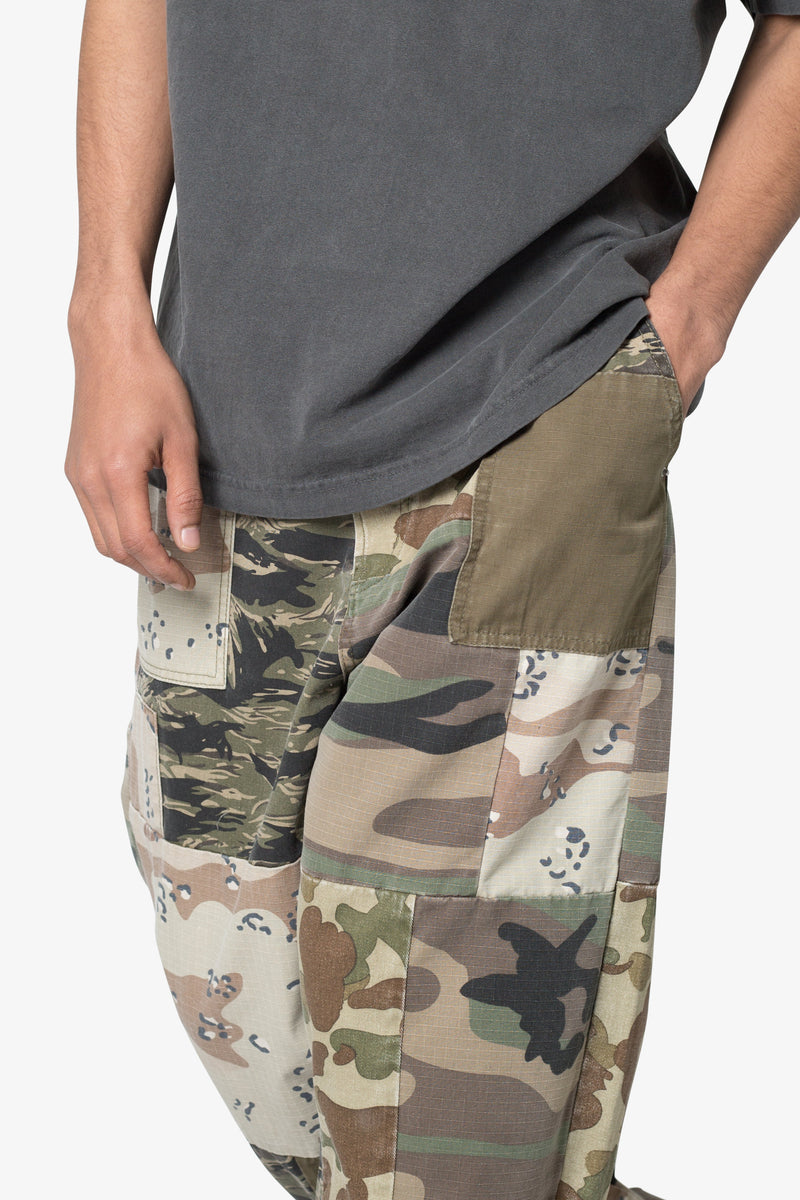 Ultra Baggy Patchwork Denim - Camo | mnml | shop now